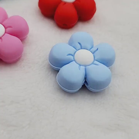 Light Blue Flower Beads
