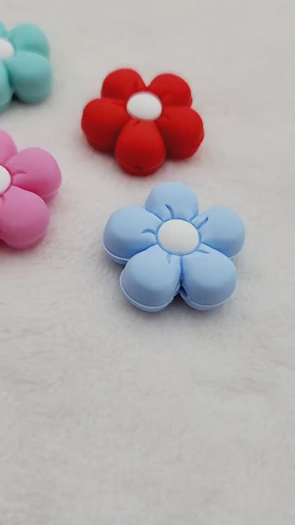 Light Blue Flower Beads