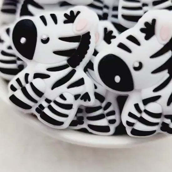 Zebra Silicone Beads