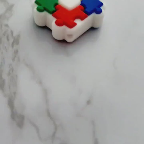 Autism Puzzle Piece Focal Bead