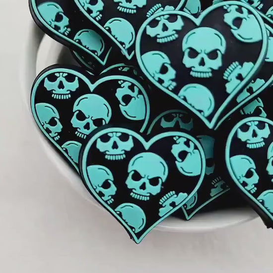 Turquoise Skull Heart Beads