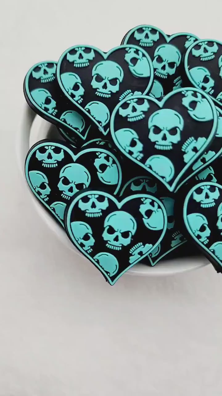 Turquoise Skull Heart Beads