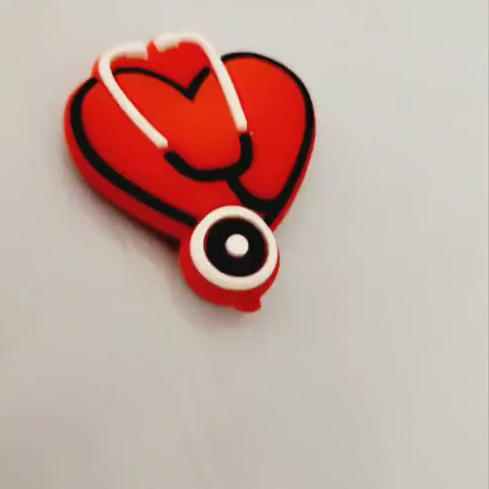 Red Heart Stethoscope Bead