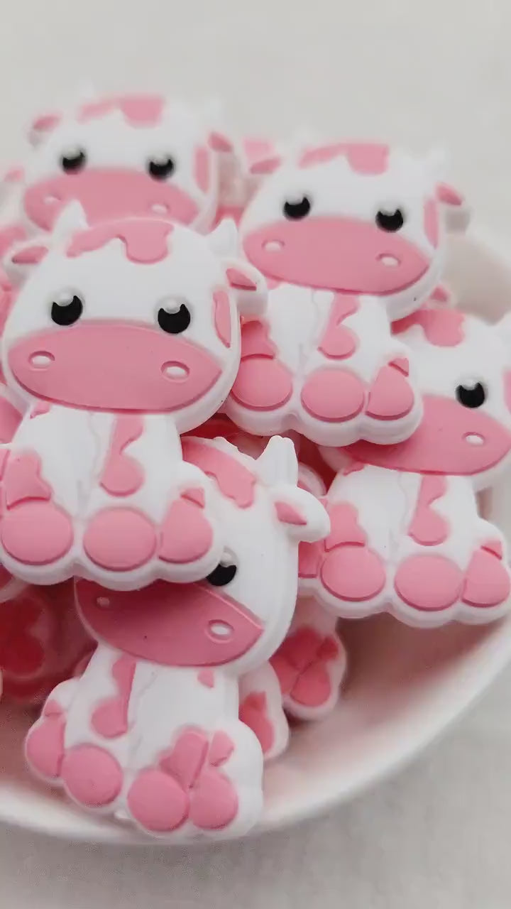 Pink Cow Focal Bead