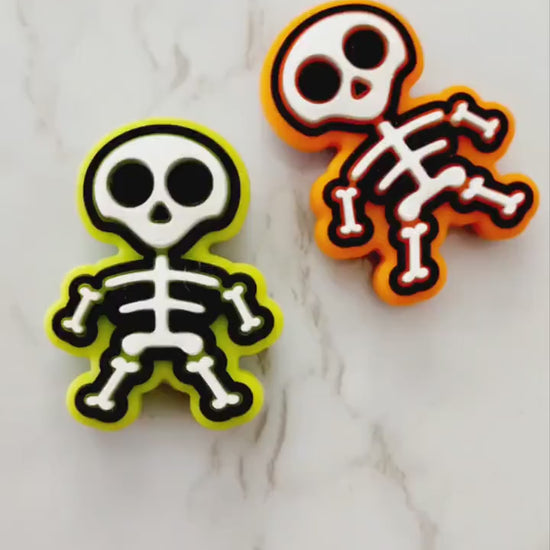 Orange Skeleton Focal Bead