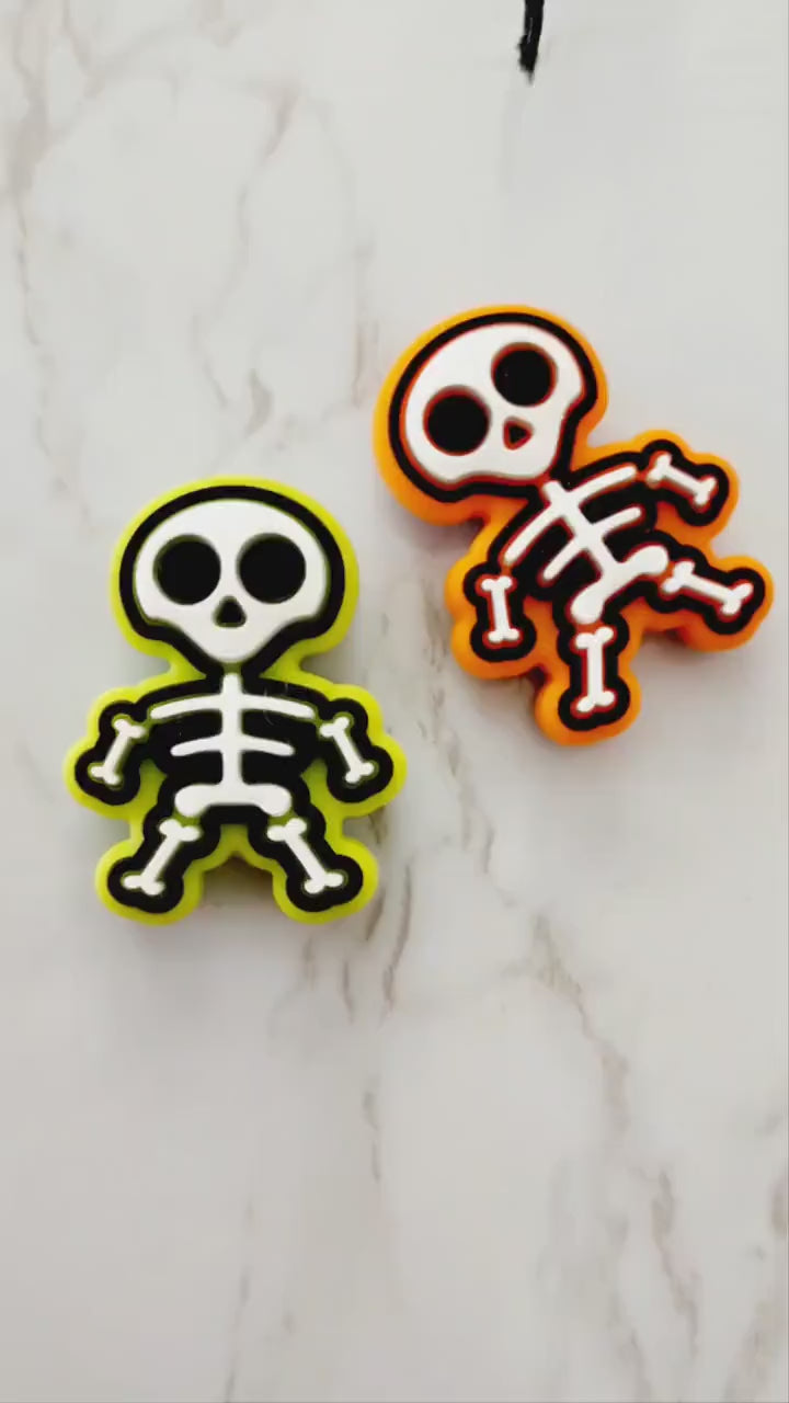 Orange Skeleton Focal Bead