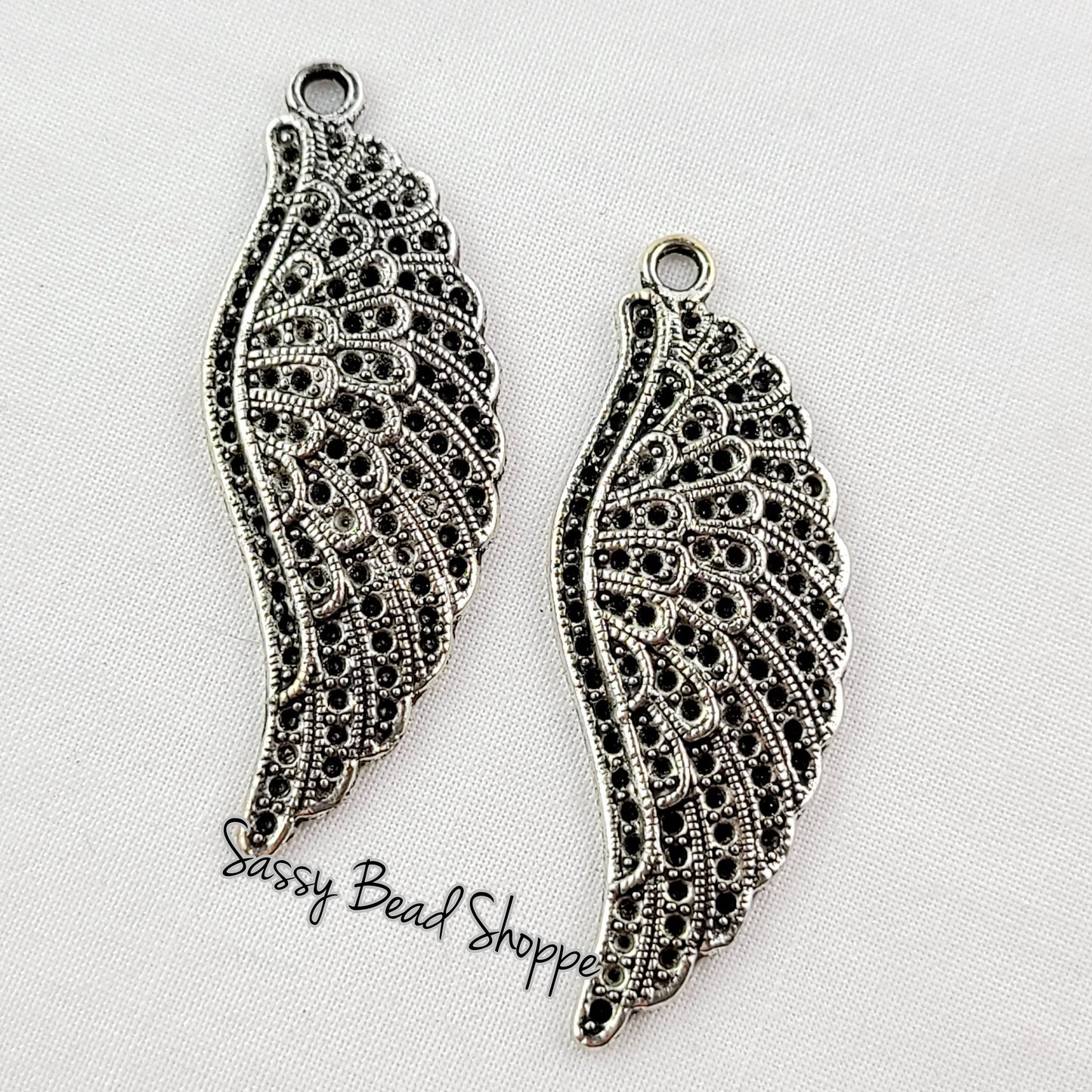 Large Angel Wing Charms set of 2 or 4