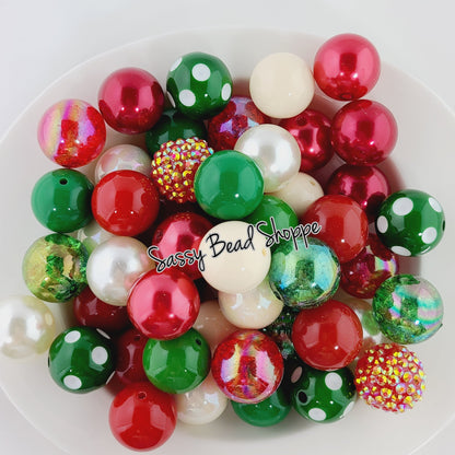 Holly Jolly Bubblegum Bead Mix