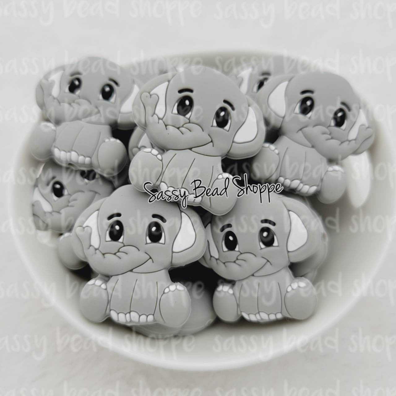 Gray Elephant Focal Bead