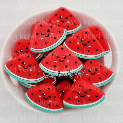 Red Triangle Watermelon Beads