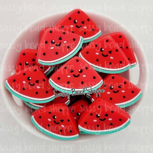 Red Triangle Watermelon Beads