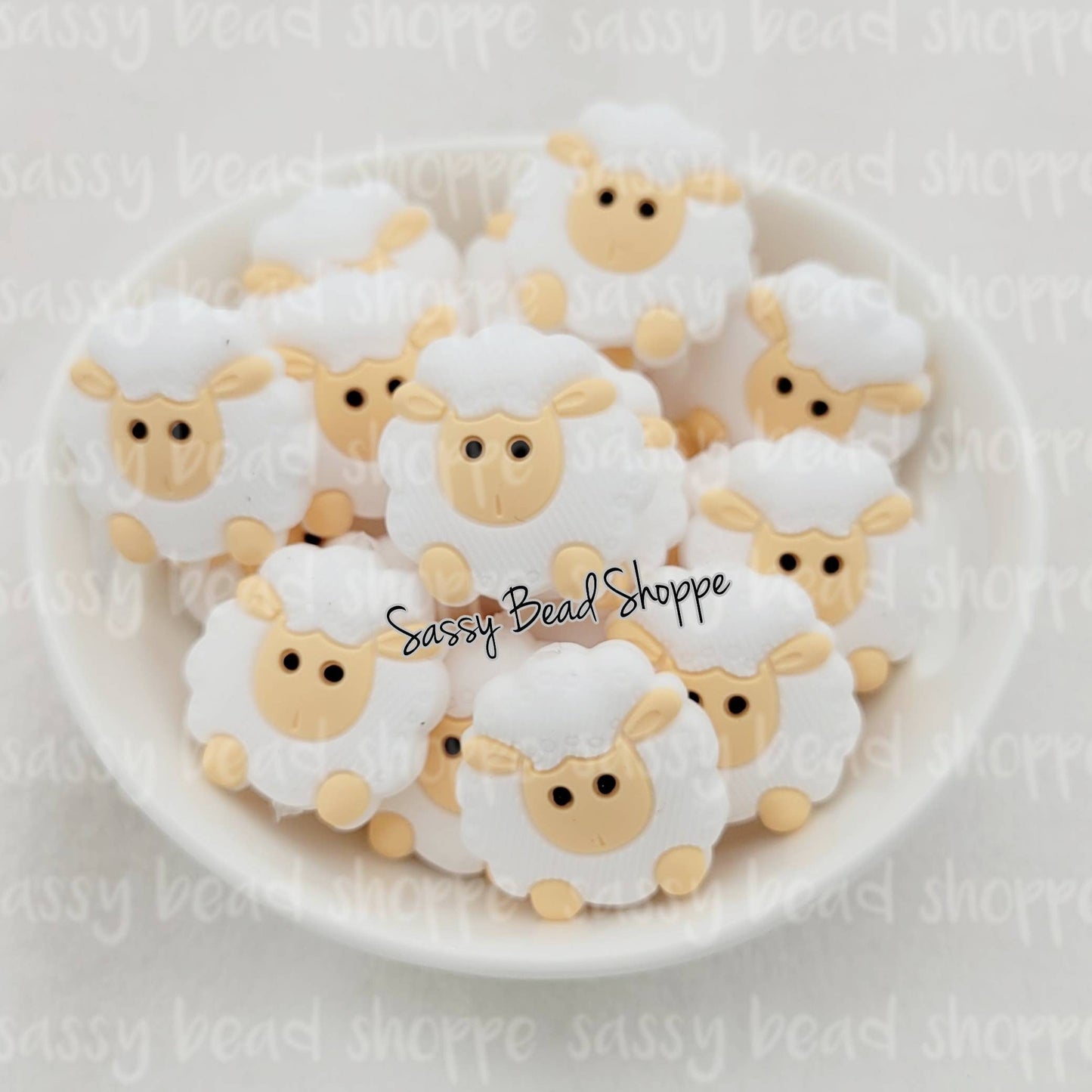 White Sheep Focal Beads