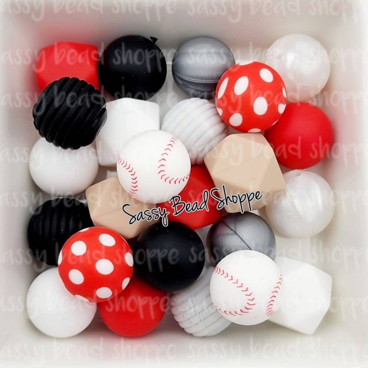 Baseball Life Silicone Bead Mix - Sassy Bead Shoppe