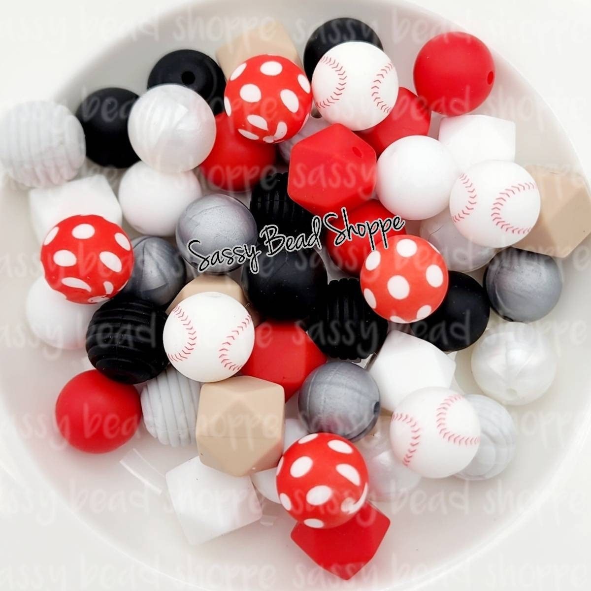 Baseball Life Silicone Bead Mix - Sassy Bead Shoppe