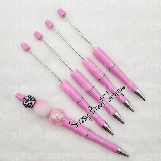 2 Neon Pink DIY Beadable Pens ONLY