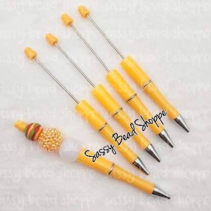 2 Neon Orange DIY Beadable Pens ONLY