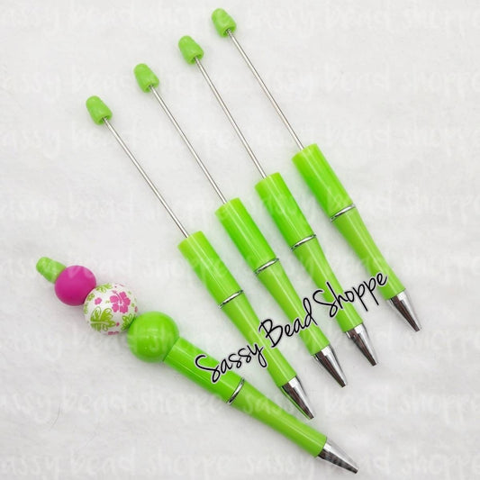 2 Neon Green DIY Beadable Pens ONLY