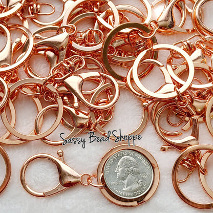 Rose Gold Swivel Keychain with Lobster Clasp (Large) 66x30mm