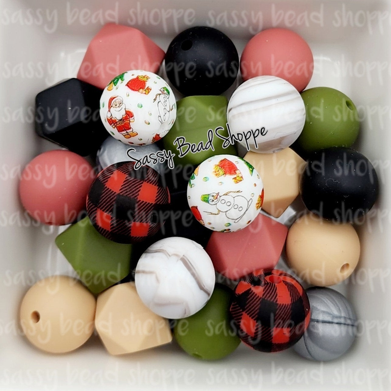 Rustic Christmas Silicone Bead Mix