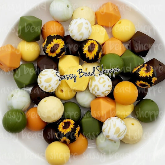 Sunflower Meadows Silicone Bead Mix