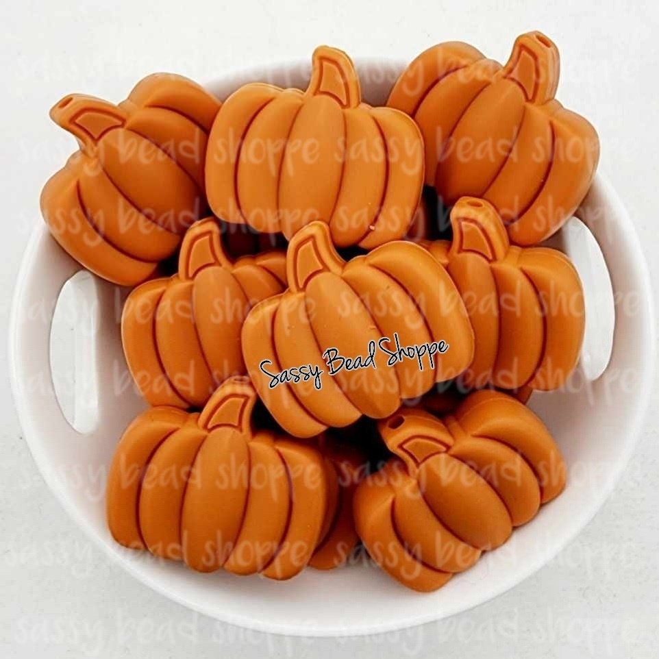 Harvest Orange Pumpkin Bead