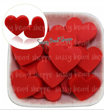 20mm Red Heart Focal Bead