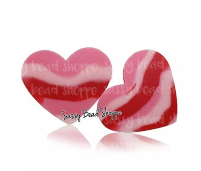 20mm Tie Dye Heart Focal Bead
