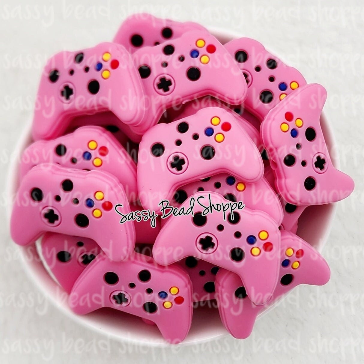 Pink Gaming Controller Beads