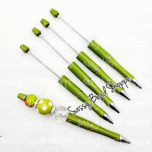 2 Lime DIY Beadable Pens ONLY
