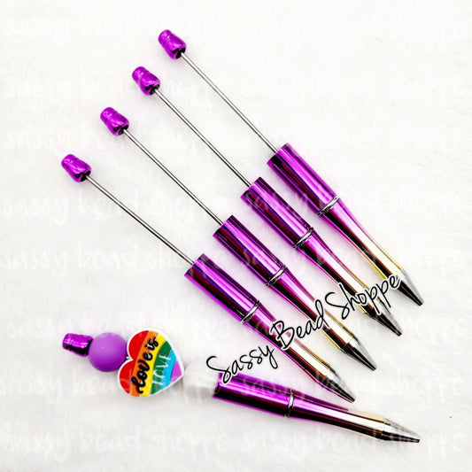 2 Metallic Ombre Purple DIY Beadable Pens ONLY