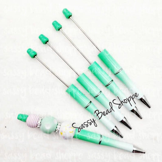 2 Ombre Mint DIY Beadable Pens ONLY