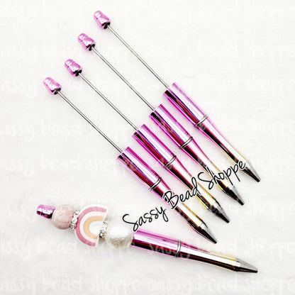 2 Metallic Ombre Pink DIY Beadable Pens ONLY