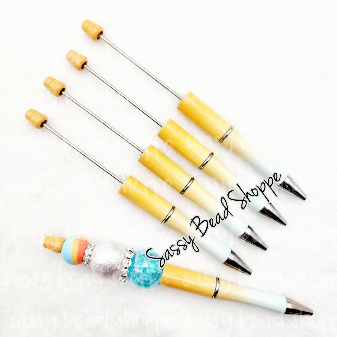 2 Ombre Peach DIY Beadable Pens ONLY