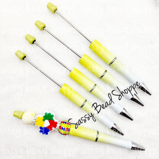 2 Ombre Yellow DIY Beadable Pens ONLY