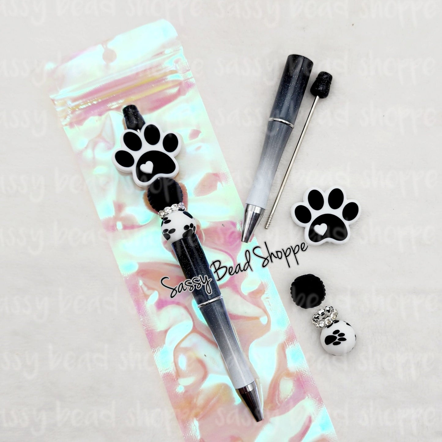Animal Lover Beadable Pen Kit, Dog Lover, Cat Lover DIY Bubblegum Bead PLASTIC Pen Kit, Beadable Pens, Bubblegum Beads Beaded Pens Pen Beads