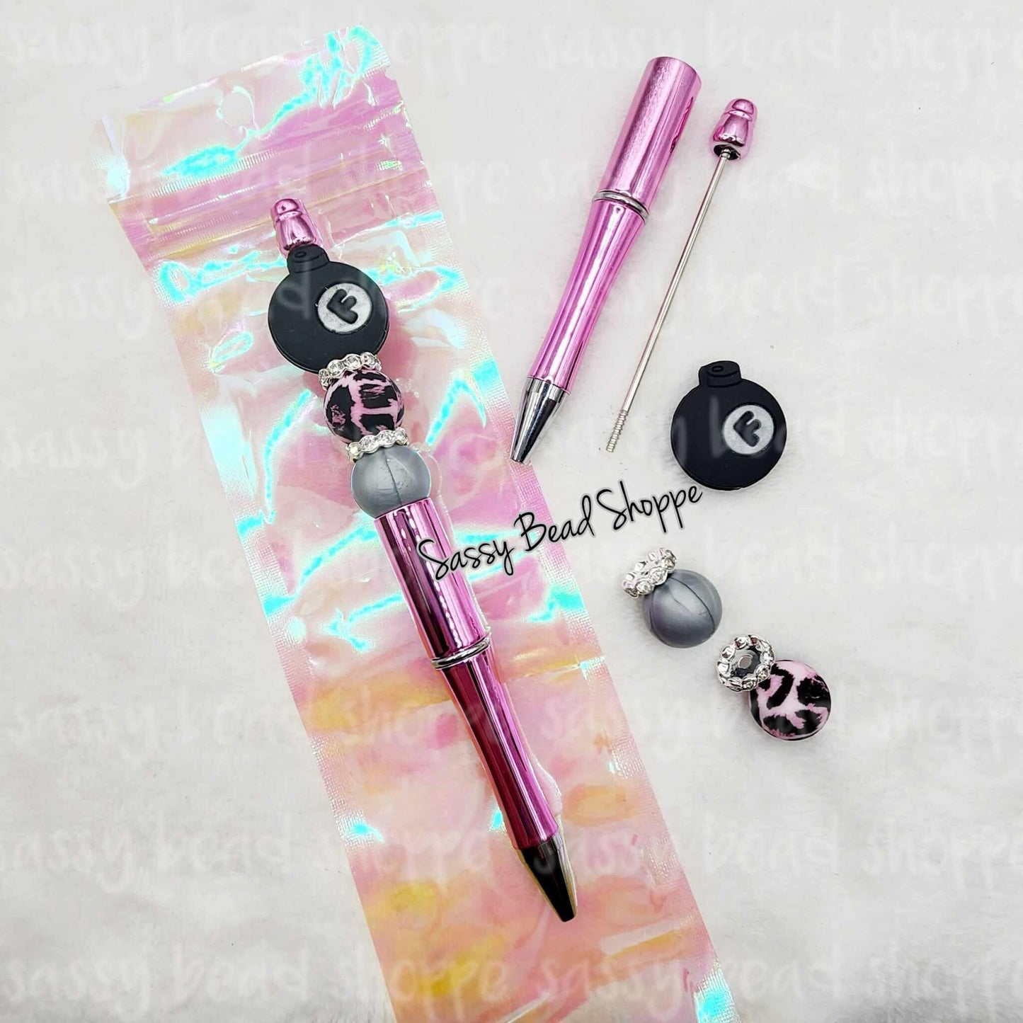 Sassy Bomb Beadable Pen Kit, F Bomb DIY Bubblegum Bead PLASTIC Pen Kit, Beadable Pens, Bubblegum Beads, Beaded Pens, Pen Beads, Focal Beads