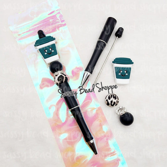 Being Basic Beadable Pen Kit, Coffee Latte DIY Bubblegum Bead PLASTIC Pen Kit, Beadable Pens, Bubblegum Beads, Beaded Pens, Pen Beads, Focal