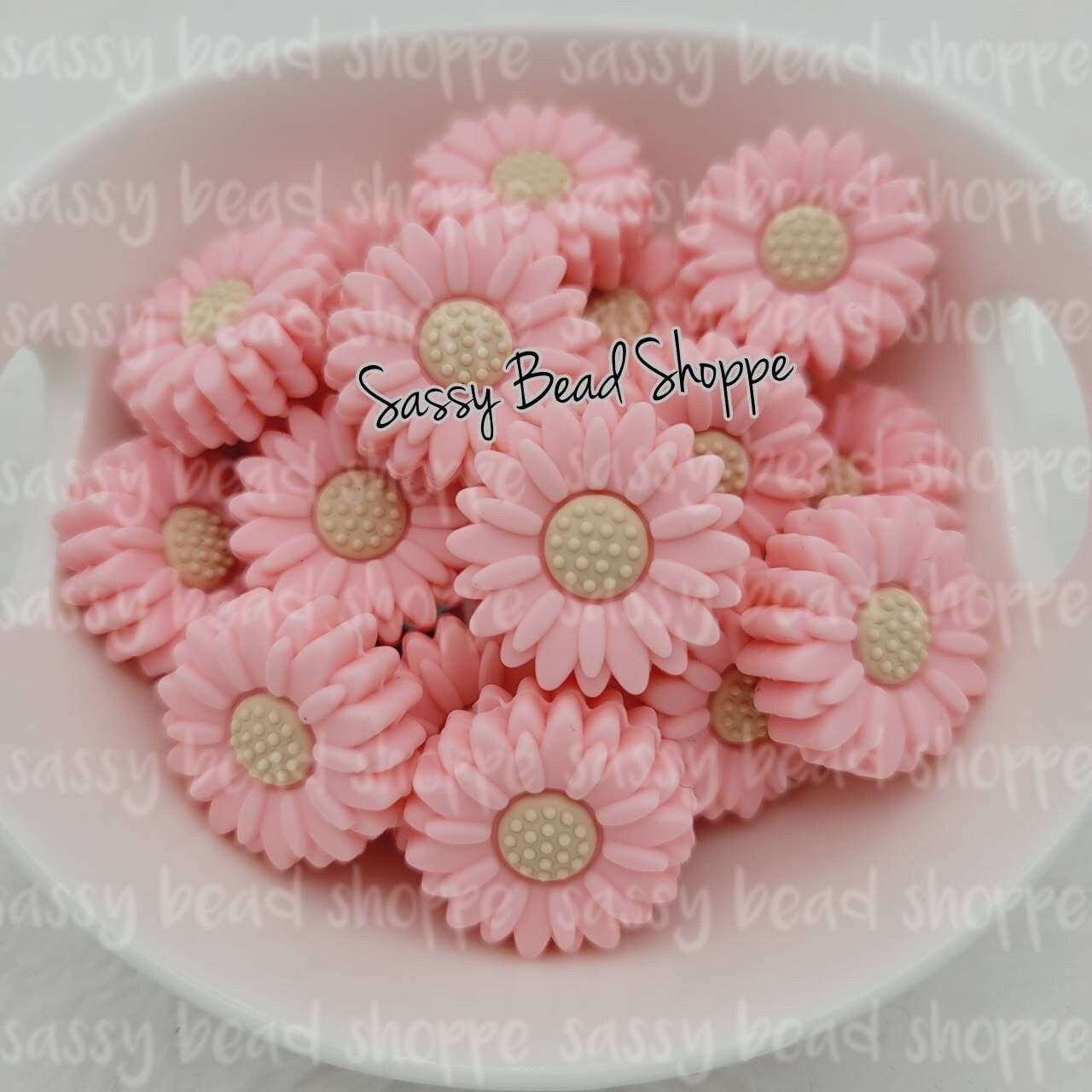 20mm Pink Daisy Focal Bead
