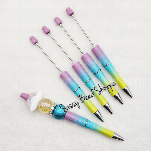 2 Rainbow Diy Beadable Pens ONLY