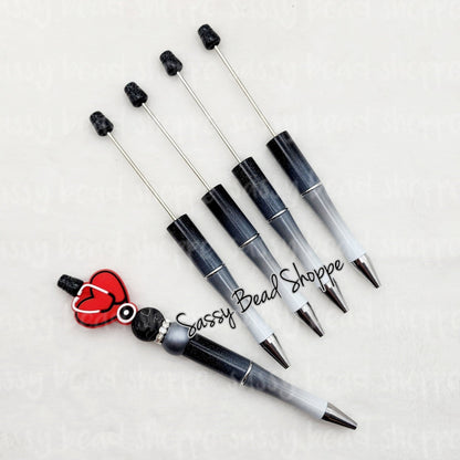 2 Ombre Black Diy Beadable Pens ONLY