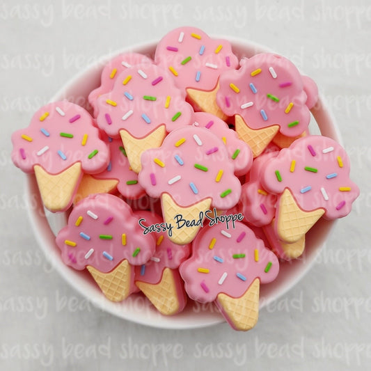 Pink Ice Cream Cone Beads