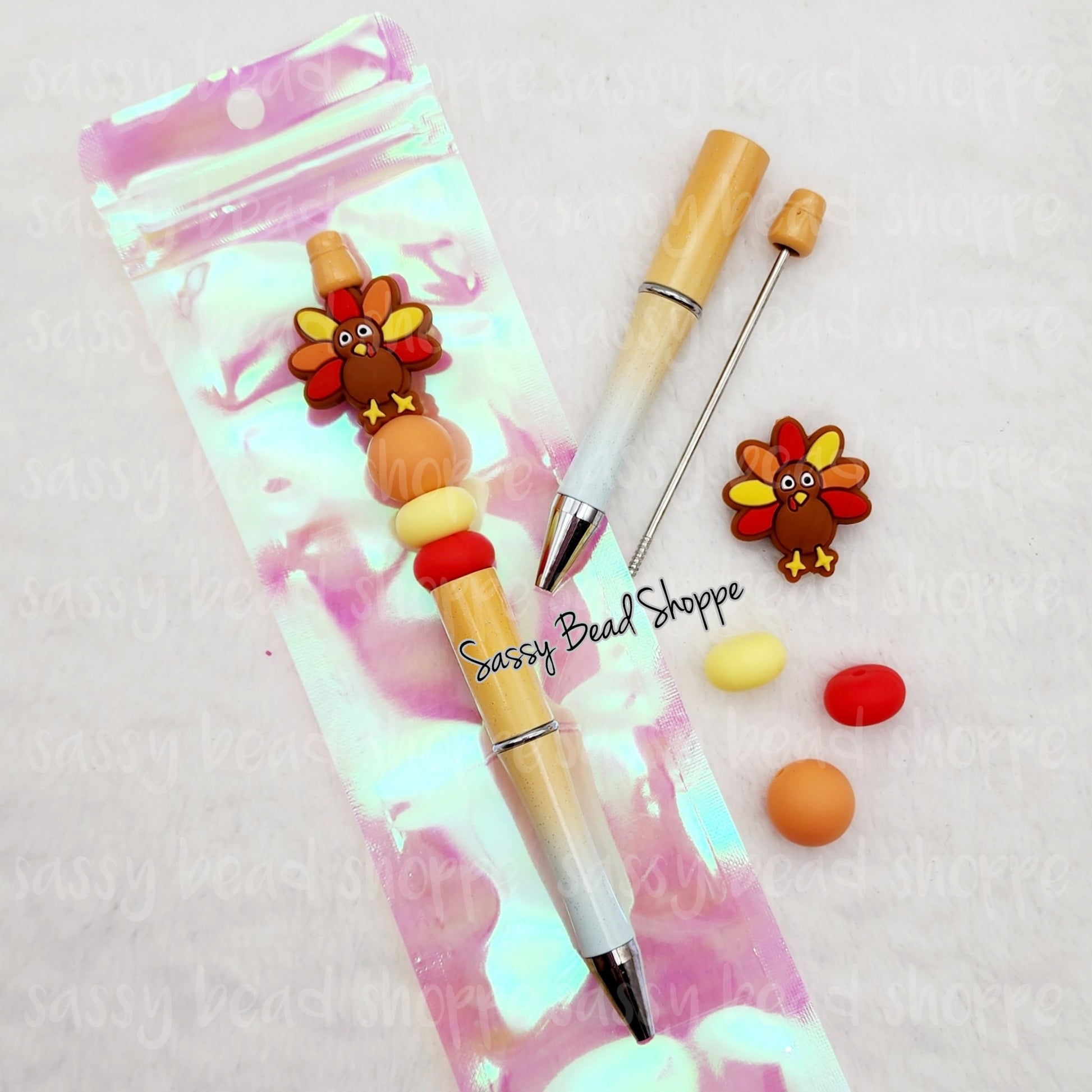 Gobble Time Beadable Pen Kit, DIY Bubblegum Bead PLASTIC Pen Kit, Beadable Pens, Bubblegum Beads, Beaded Pens, Pen Beads, Focal Beads
