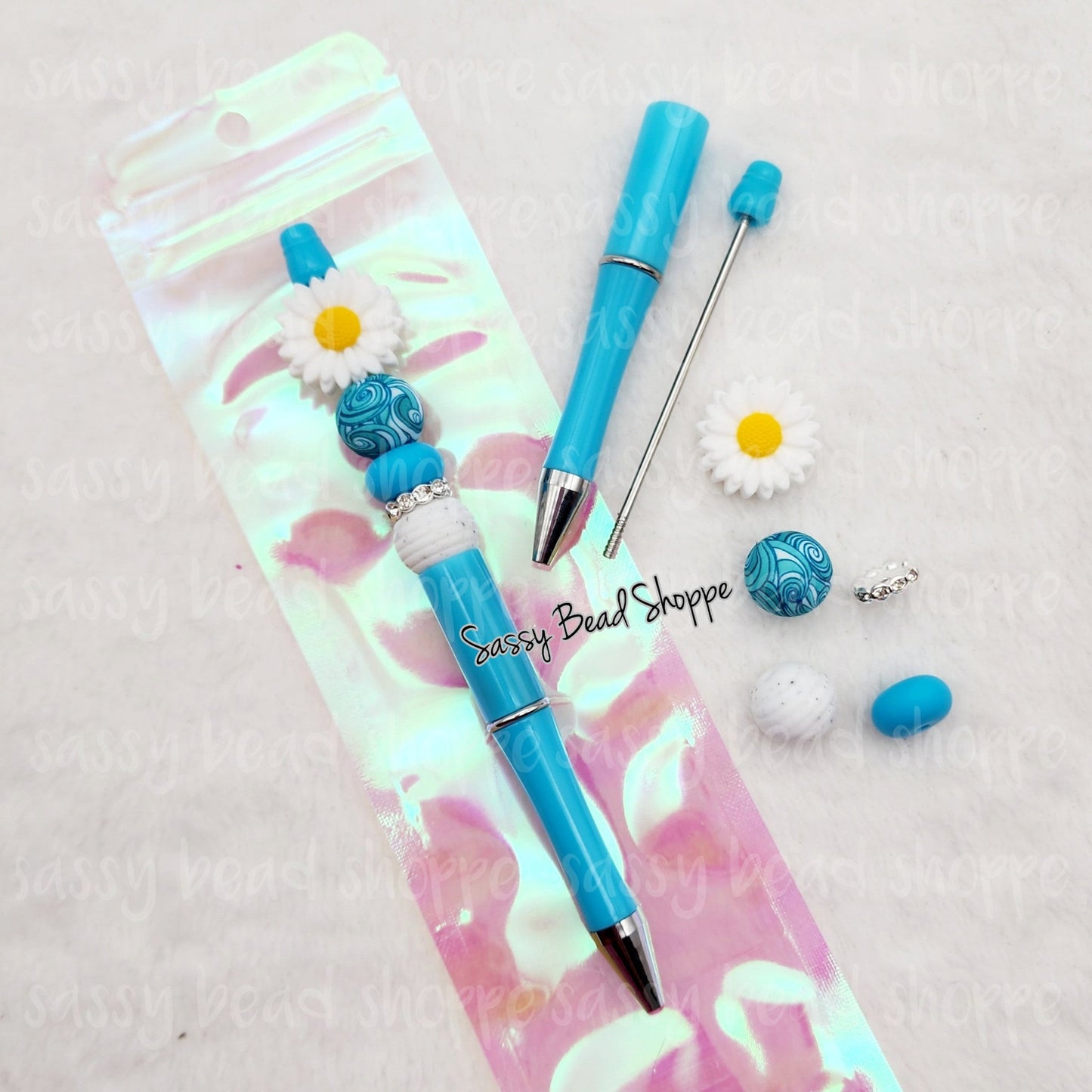 Wave Wonder Beadable Pen Kit, Flower DIY Bubblegum Bead PLASTIC Pen Kit, Beadable Pens, Bubblegum Beads, Beaded Pens, Pen Beads, Focal
