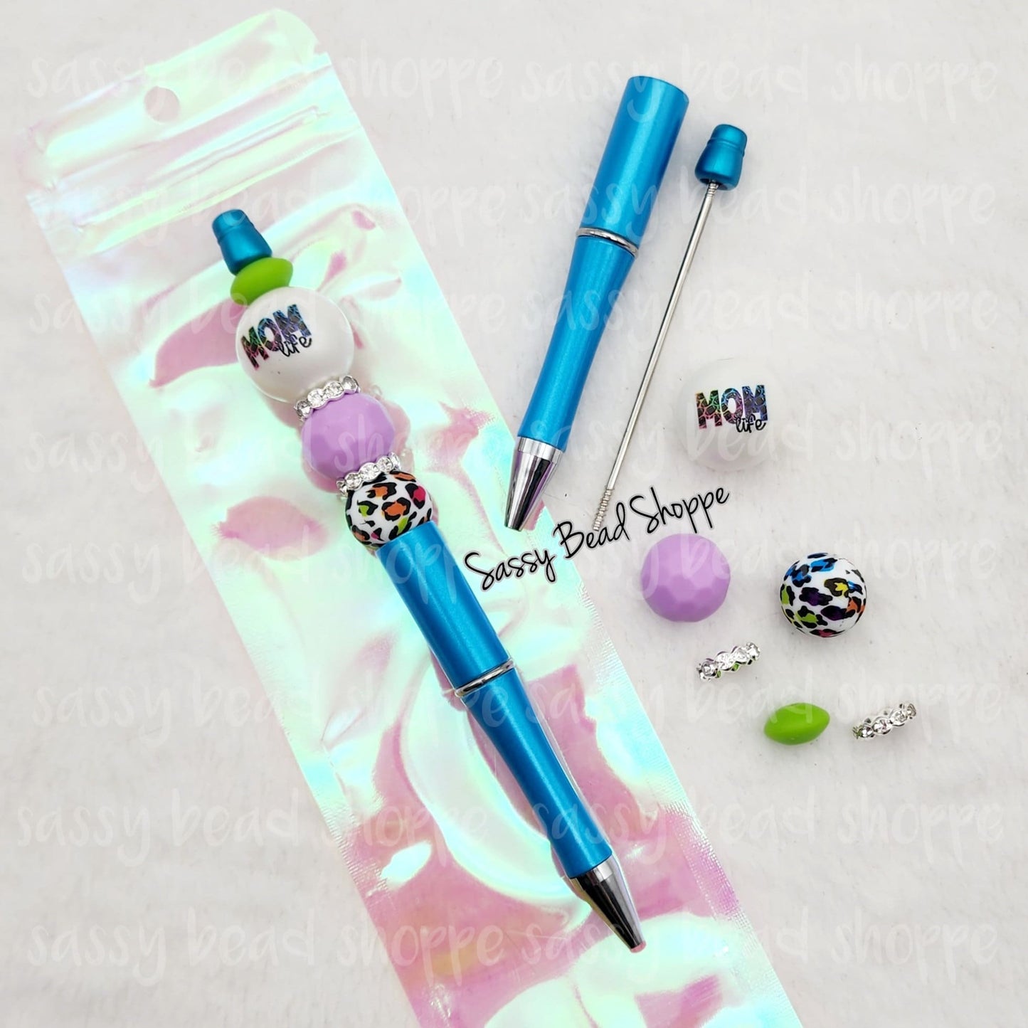 Mom Life Beadable Pen Kit, Mom DIY Bubblegum Bead PLASTIC Pen Kit, Beadable Pens, Bubblegum Beads, Beaded Pens, Pen Beads, Focal Beads