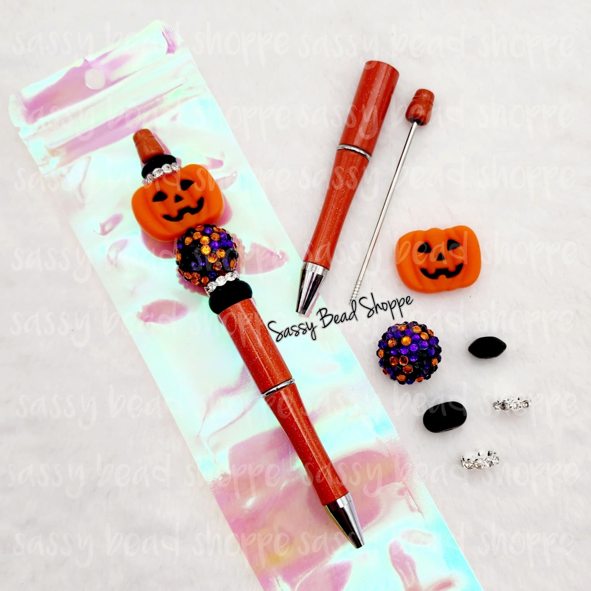 Frightful Beadable Pen Kit, DIY Bubblegum Bead PLASTIC Pen Kit, Beadable Pens, Bubblegum Beads, Beaded Pens, Pen Beads, Focal Beads