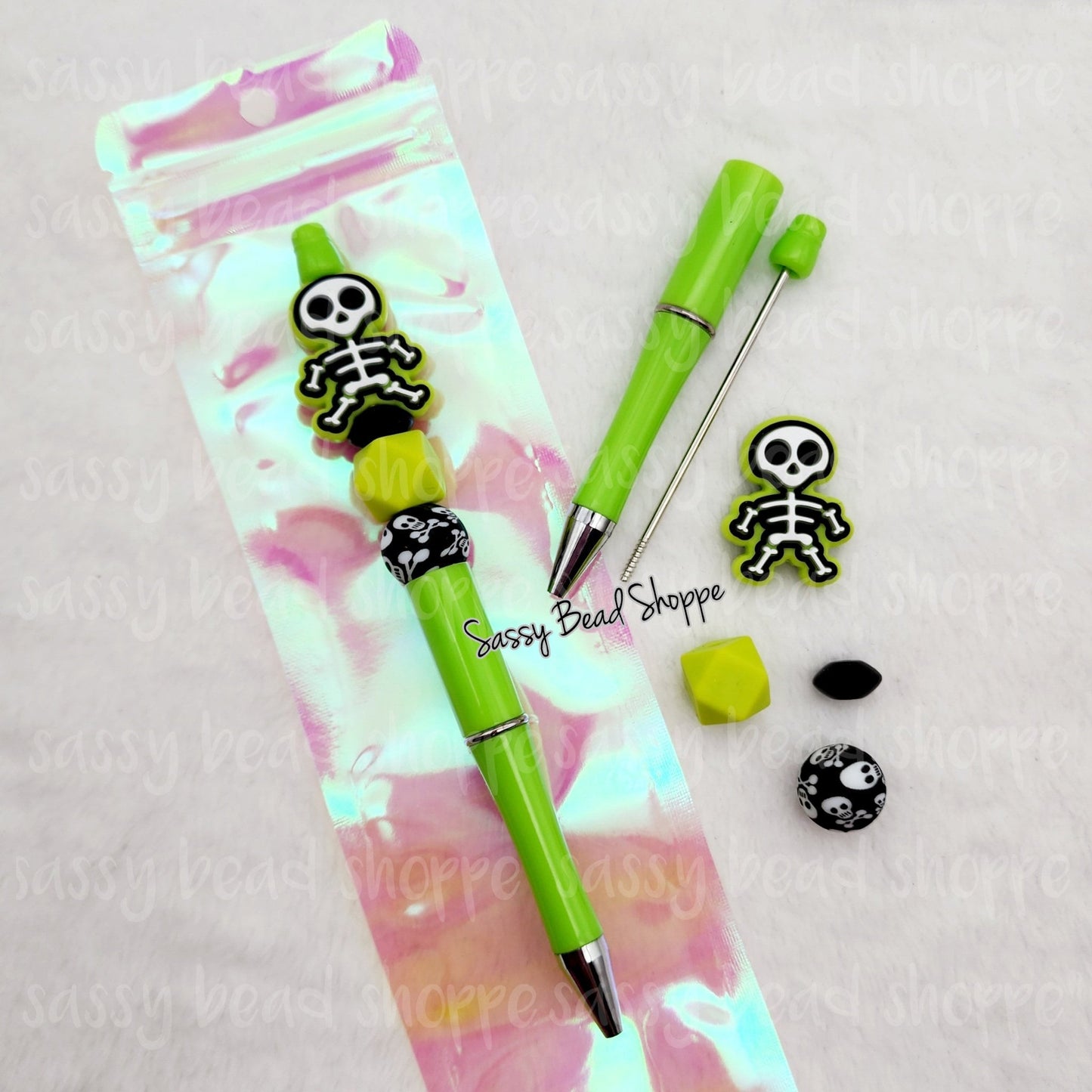 Trick or Treat Beadable Pen Kit, DIY Bubblegum Bead PLASTIC Pen Kit, Beadable Pens, Bubblegum Beads, Beaded Pens, Pen Beads, Focal Beads