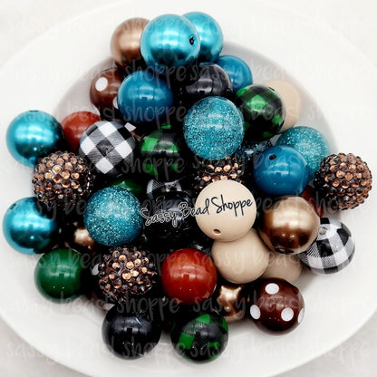 Cozy Mountain 20mm Bubblegum Beads Set of 24, M&M Bubbles Bubble Gum Beads, Chunky Beads, Bead Mix, Beadable Pen, Beaded Keychain, Lanyard