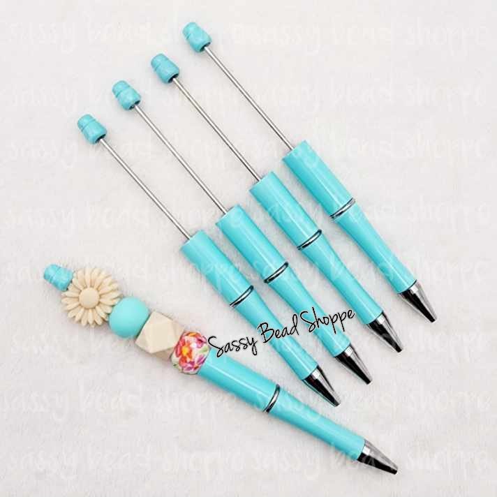 2 Sky Blue DIY Beadable Pens ONLY