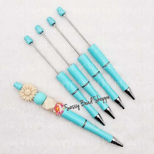 2 Sky Blue DIY Beadable Pens ONLY