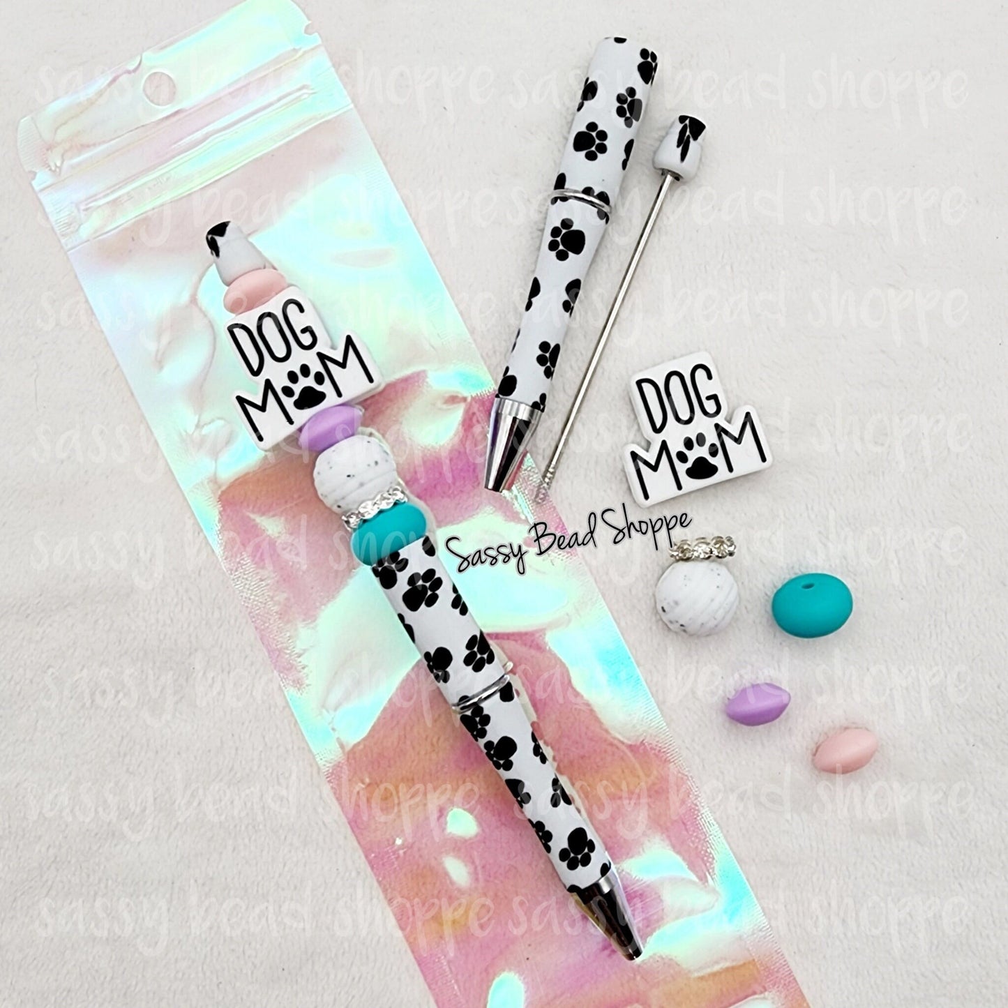 Crazy Dog Mom Beadable Pen Kit, Dog Lovers, DIY Bubblegum Bead PLASTIC Pen Kit, Beadable Pens, Bubblegum Beads, Beaded Pens, Pen Beads